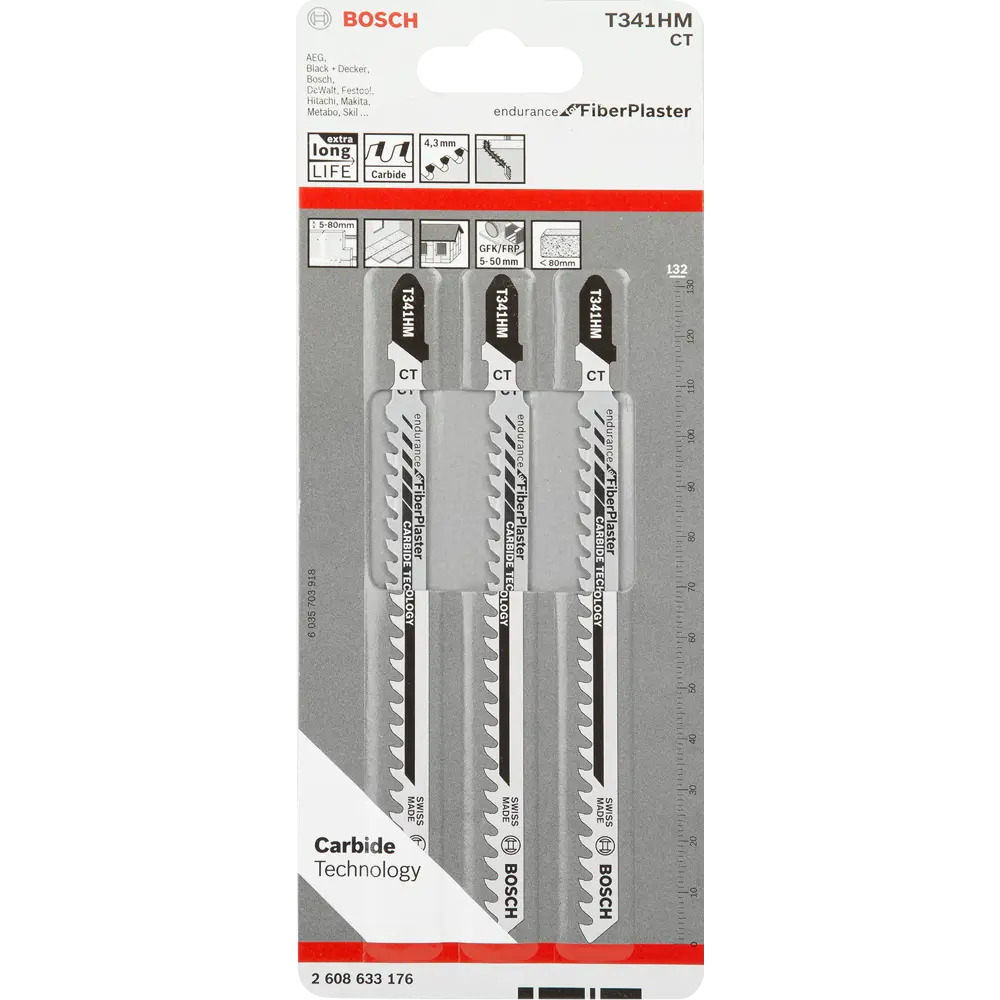 Набор пилок для лобзика по пластику Bosch T341HM, 3 шт BOSCH PROFESSIONAL STLM-2042803 - Вид №3
