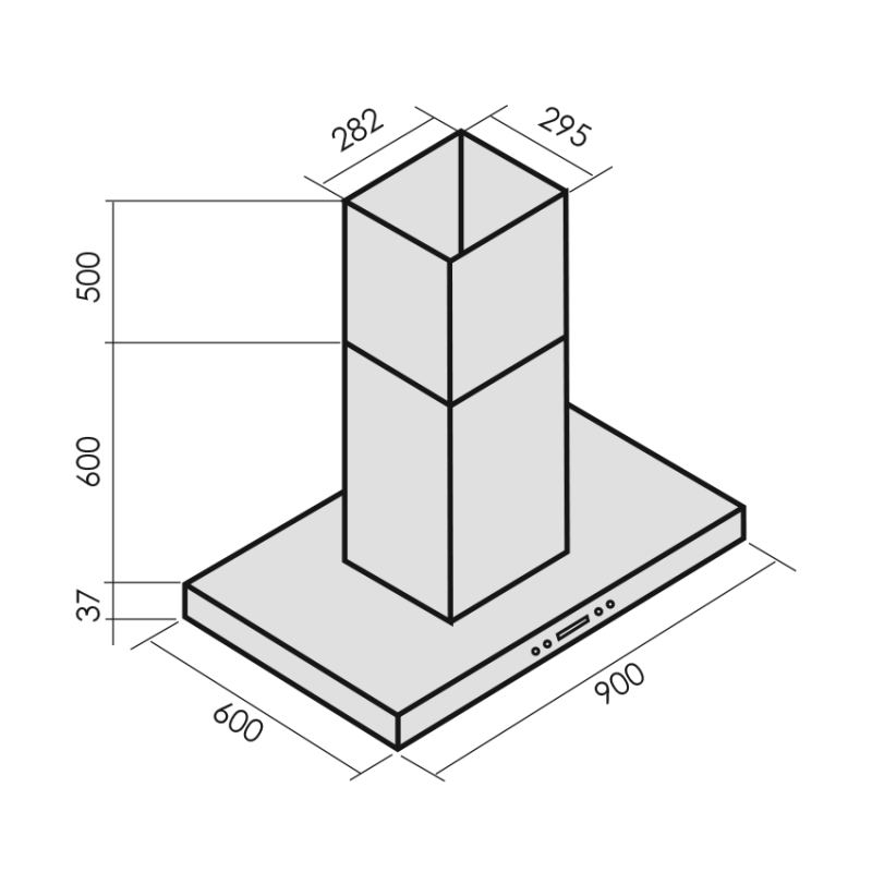 1197038 Вытяжка каминная MBS SALVIA 190 ISLAND INOX серебристый STDN-0113108 - Вид №8