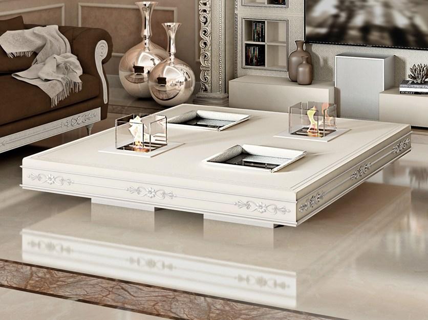 Vismara Design Низкий лакированный квадратный деревянный журнальный столик в классическом стиле Classic sun-id-1462386 - Вид №1