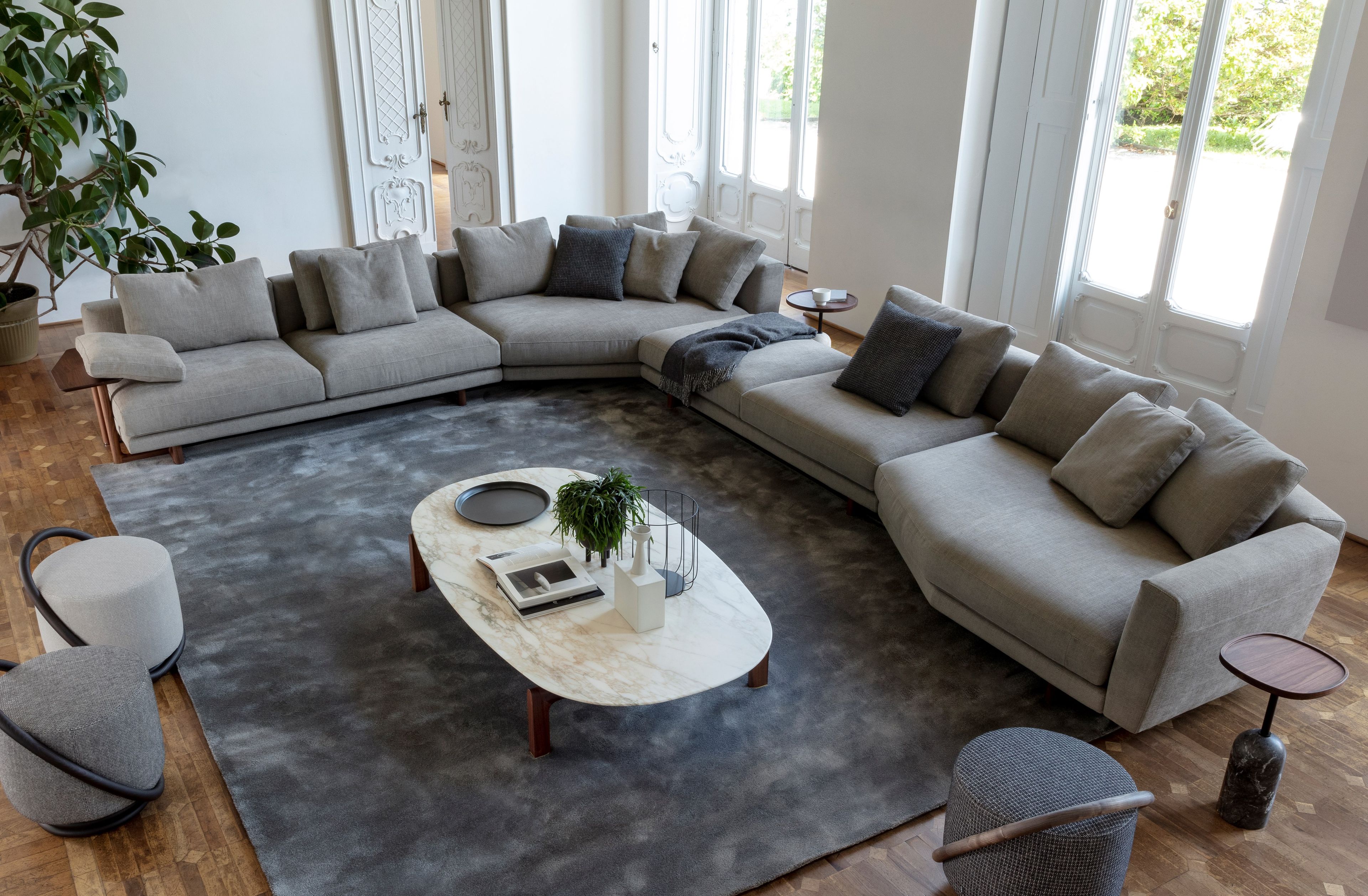 Угловой диван из ткани Porada двадцать ARCH-00075473 - Вид №3