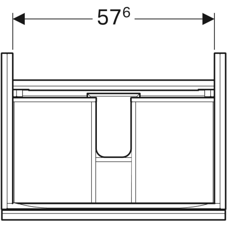 500.611.JL.2 Шкафчик для раковины Geberit Acanto, с одним выдвижным ящиком, одним внутренним выдвижным ящиком и сифоном Geberit  - Вид №24
