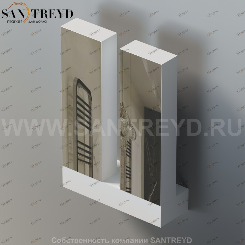 Agape JET Двойной зеркальный вращающийся шкаф в коробе из белого МДФ ASPE032