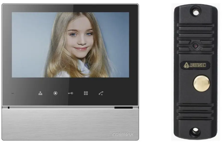 91153879 Комплект видеодомофона Commax CDV-70H2/AVC 305 7" цвет белый Black Smog /черный STLM-0502351