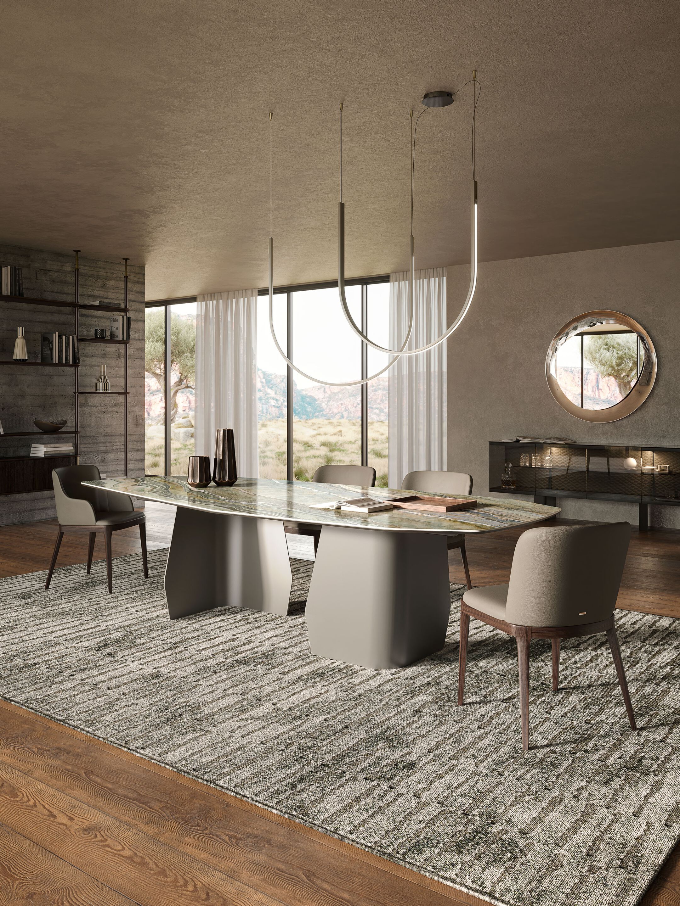 Керамический стол со скульптурным основанием Cattelan italia Senator ARCH-00110053