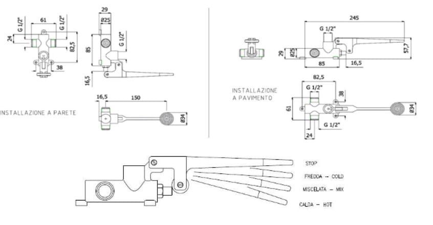 Кран для общественных туалетов с педальным управлением Thermomat RUPD1102N ARCH-00136907