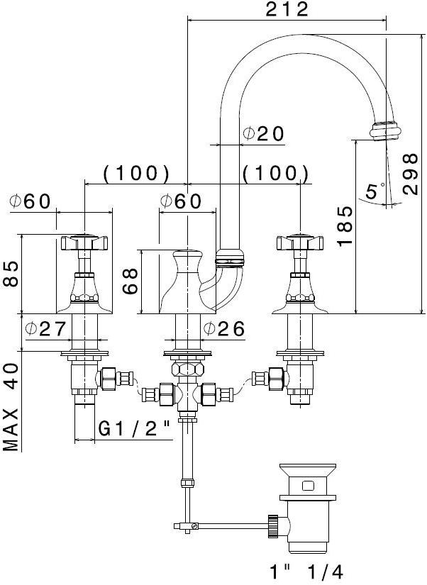 newform Смеситель для раковины на 3 отверстия Daytime 69000 - Вид №2