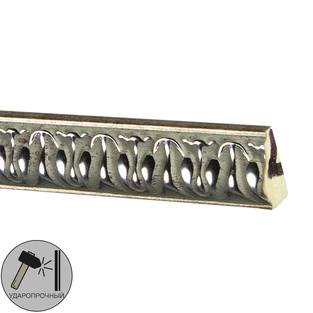 Молдинг настенный полистирол Decomaster 103С-59 серебристый 10х20х2000 мм STLM-2191362