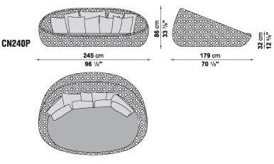 B&B Italia Outdoor 2-х местный садовый диван из полиэтилена Canasta sun-id-1456682 - Вид №8