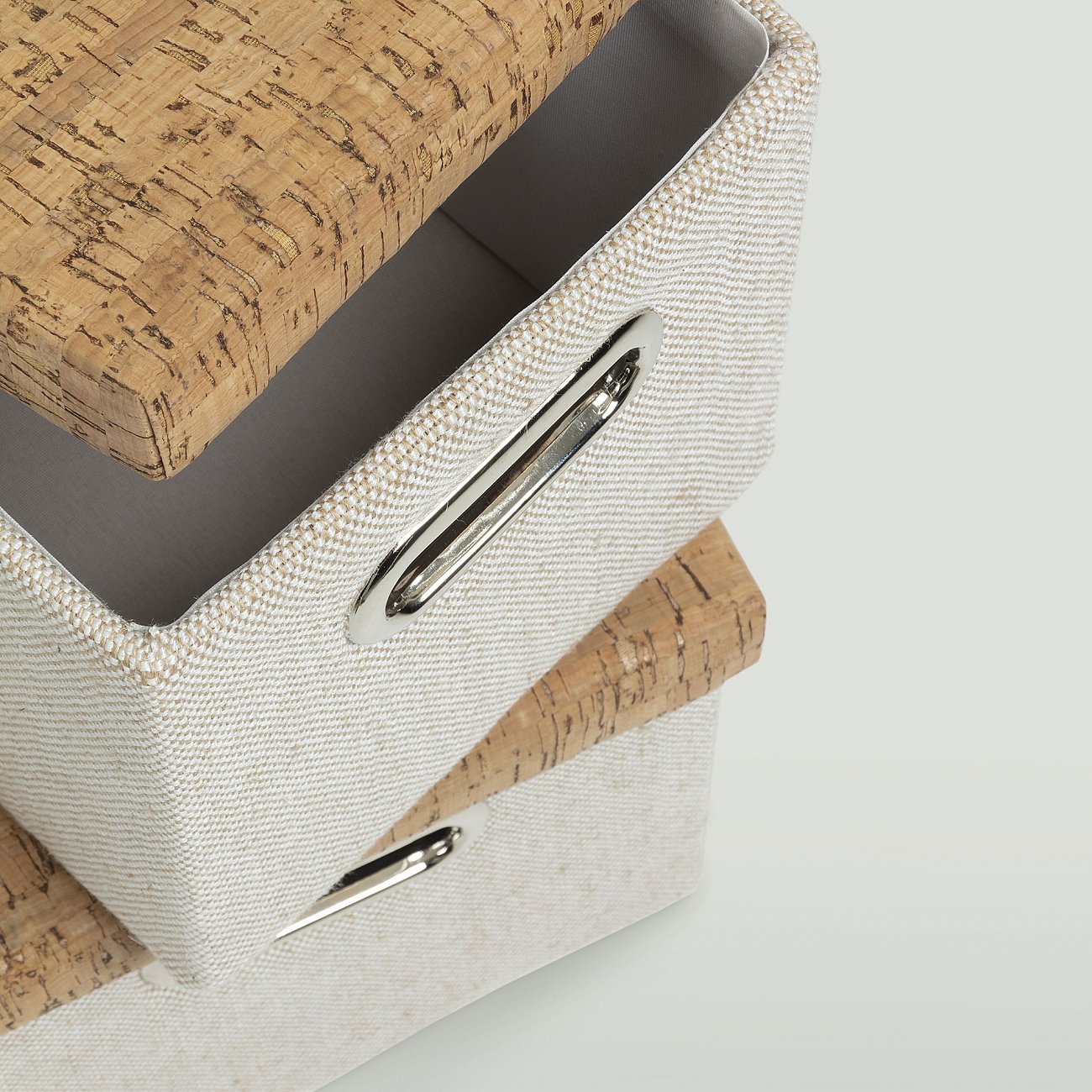 Коробка с крышкой, пробка ткань Kalyn от La Forma, 2 штуки LA FORMA KALYN 00-3864999 Бежевый;белый  - Вид №2