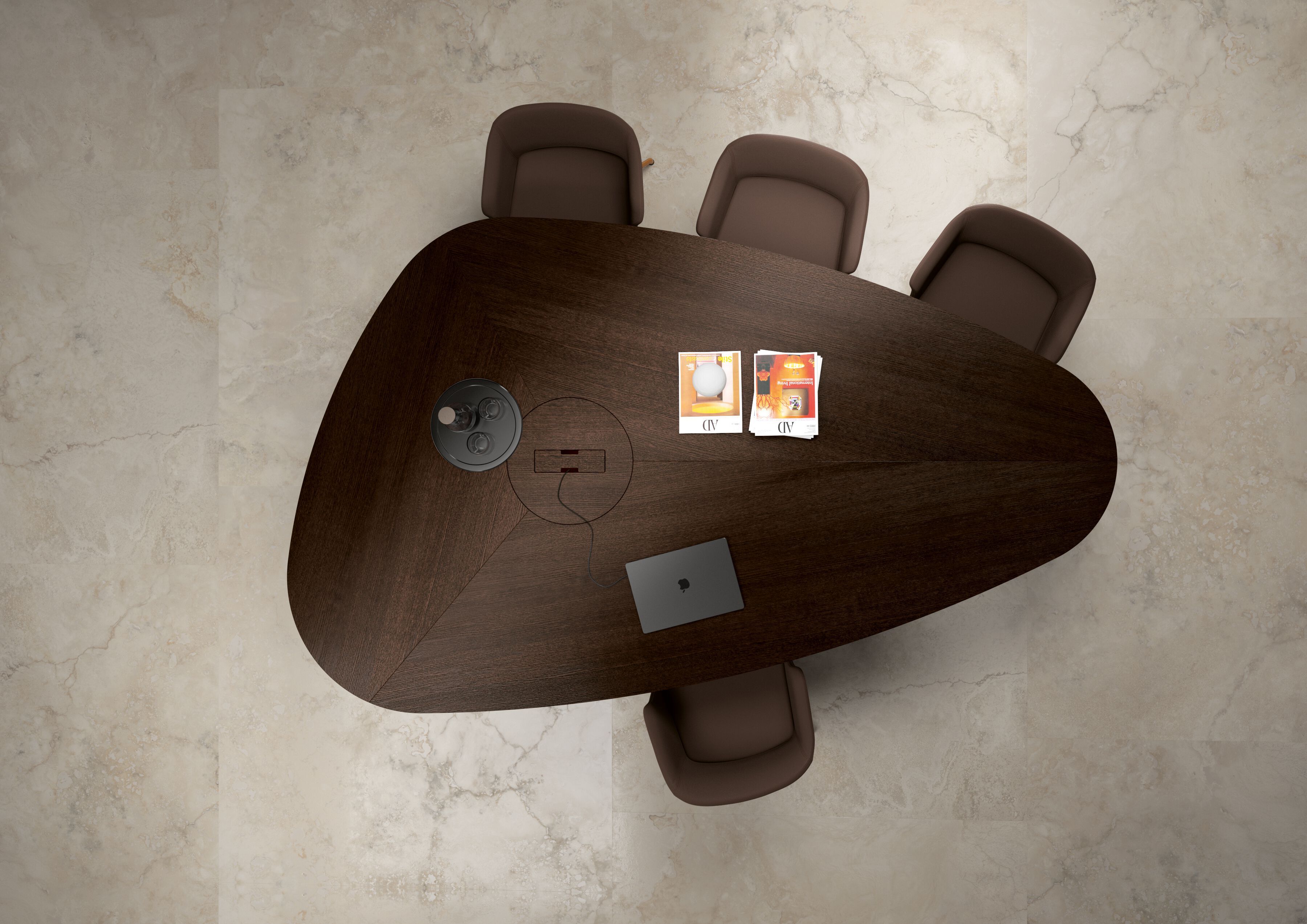 Стол для совещаний с системой кабельных втулок Bralco Trilo ARCH-00149922