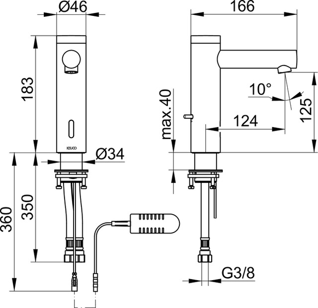 59512371100 Электронный смеситель для раковины KEUCO IXMO - Вид №3