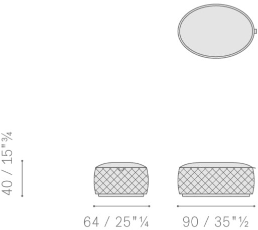 Poltrona Frau Овальный кожаный пуф La collezione - mobili e complementi sun-id-1393039 - Вид №5