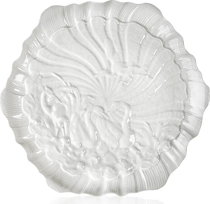 71516 Meissen Блюдо для торта 29см "Лебединый сервиз" (белый рельеф) Фарфор, Керамика 