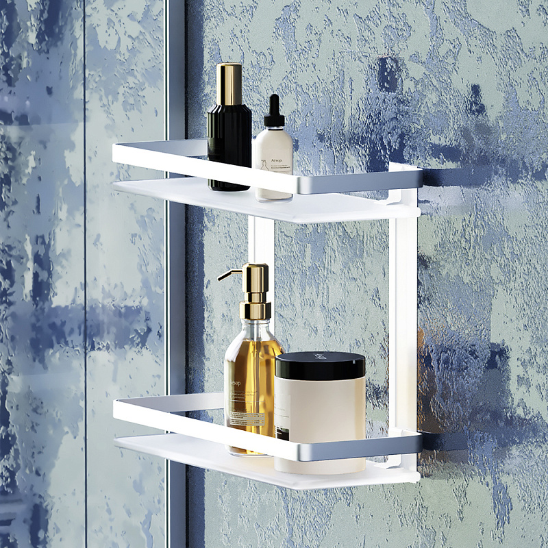 A7455200 Полка двухуровневая стеклянная алюминий AM.PM Sense L  - Вид №2