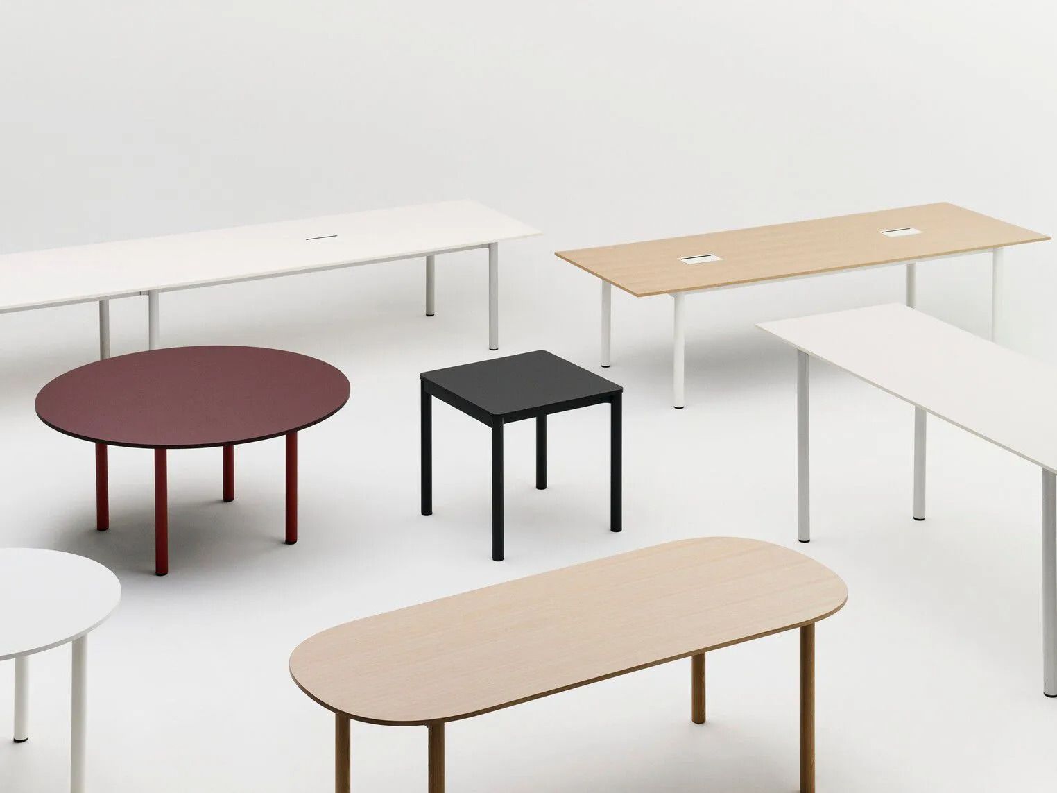 Круглый стол с алюминиевыми или твердыми дубовыми ножками Hay пристройка ARCH-00070353 - Вид №7