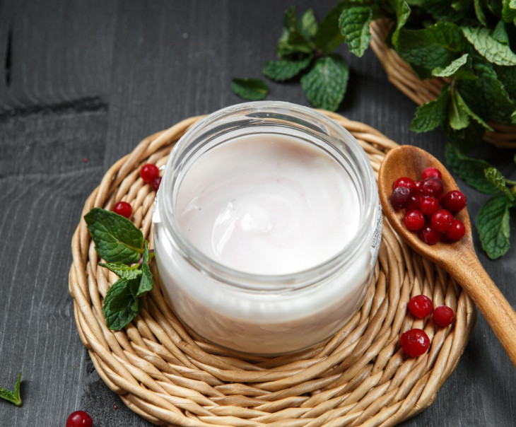 2022 Греческий йогурт "Брусника" 3,2% Вкусляндия  - Вид №1