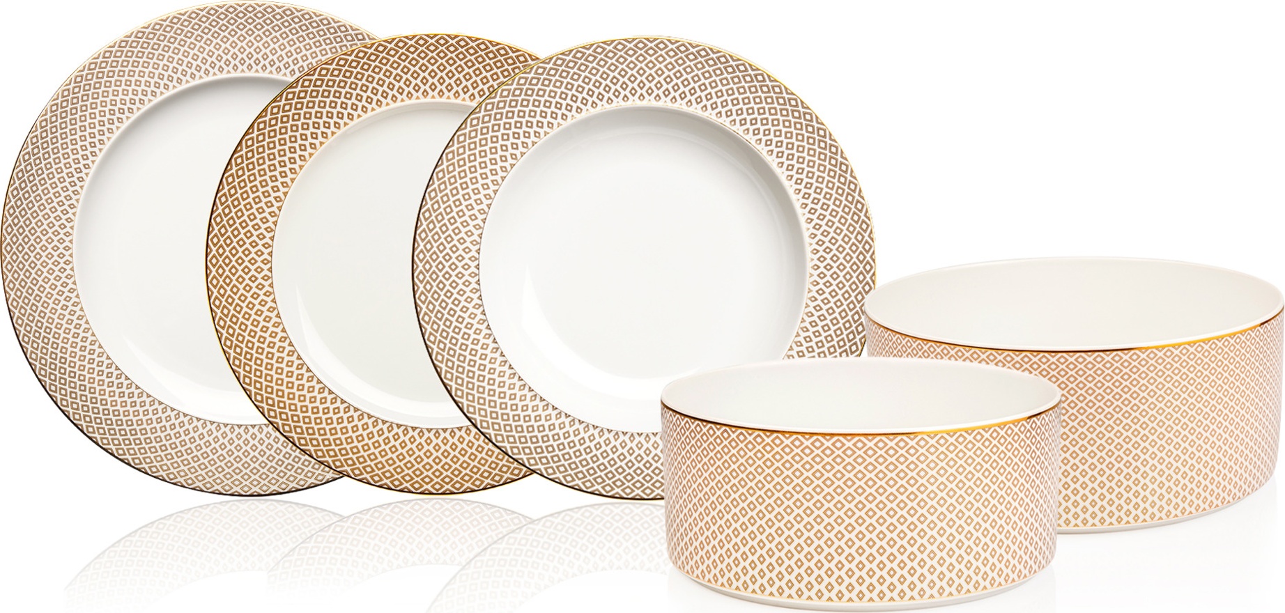 10670390 Rosenthal Сервиз столовый Rosenthal Францис Карро Беж на 6 персон 20 предметов, фарфор Фарфор 