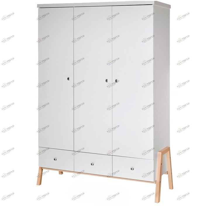 Шкаф трехстворчатый 191х127 см белый с бежевым Holly Nature SCHARDT  00-3880178 Белый;бежевый Santreyd 