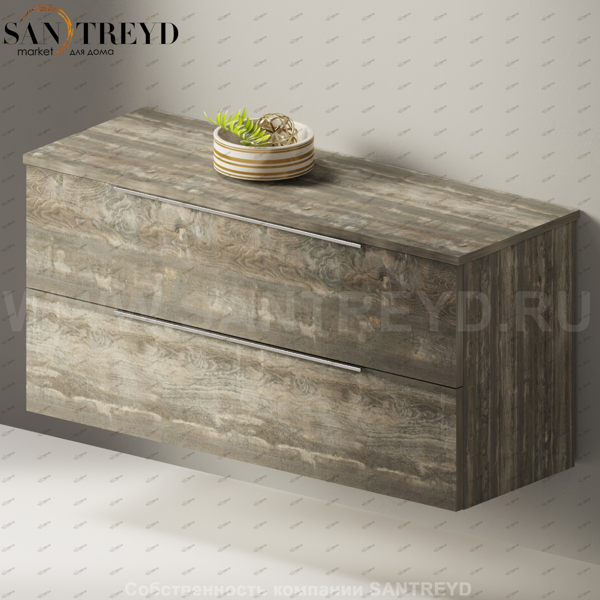 Flaminia BOX Настенная тумба 105 см с 2-мя ящиками BX436.WE Ceramica Flaminia BX436WE