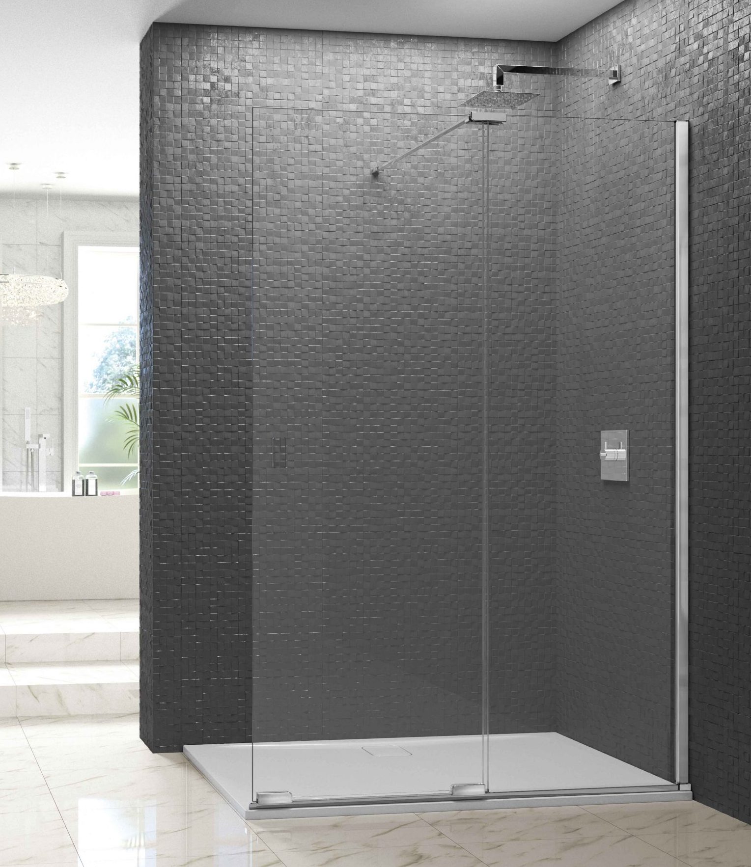 Душевая перегородка ARXFSL130SWE L or R Merlyn Arysto X Хромированный  - Вид №2