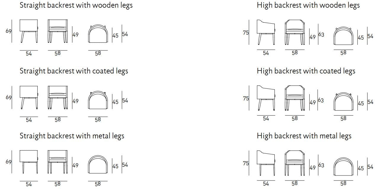 Тканевый стул с подлокотниками Living Divani OUZO ARCH-00072939 - Вид №5