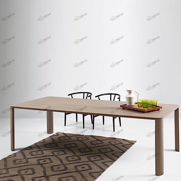 СТОЛ ОБЕДЕННЫЙ ИЗ КАМНЯ MAHON 270X110 СМ SAND BROWN Neutra Design MT27011011