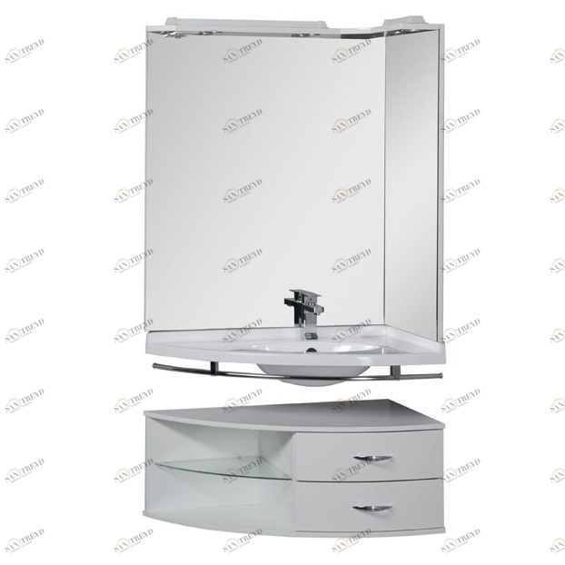 Комплект мебели Aquanet Корнер 89 R белый (открытый) 00161233