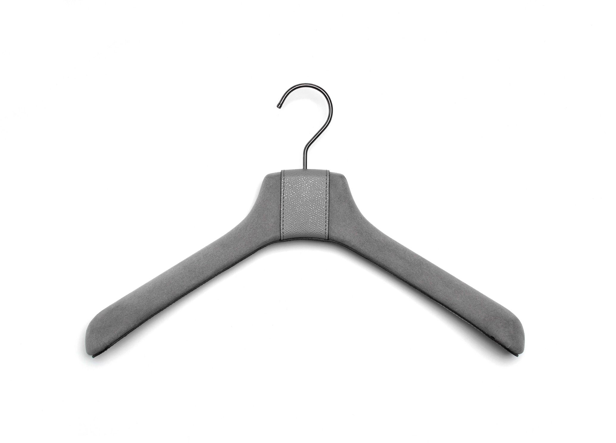 Вешалка для одежды с замшей - 40X5,5 см / зернистая кожа_темно-синий