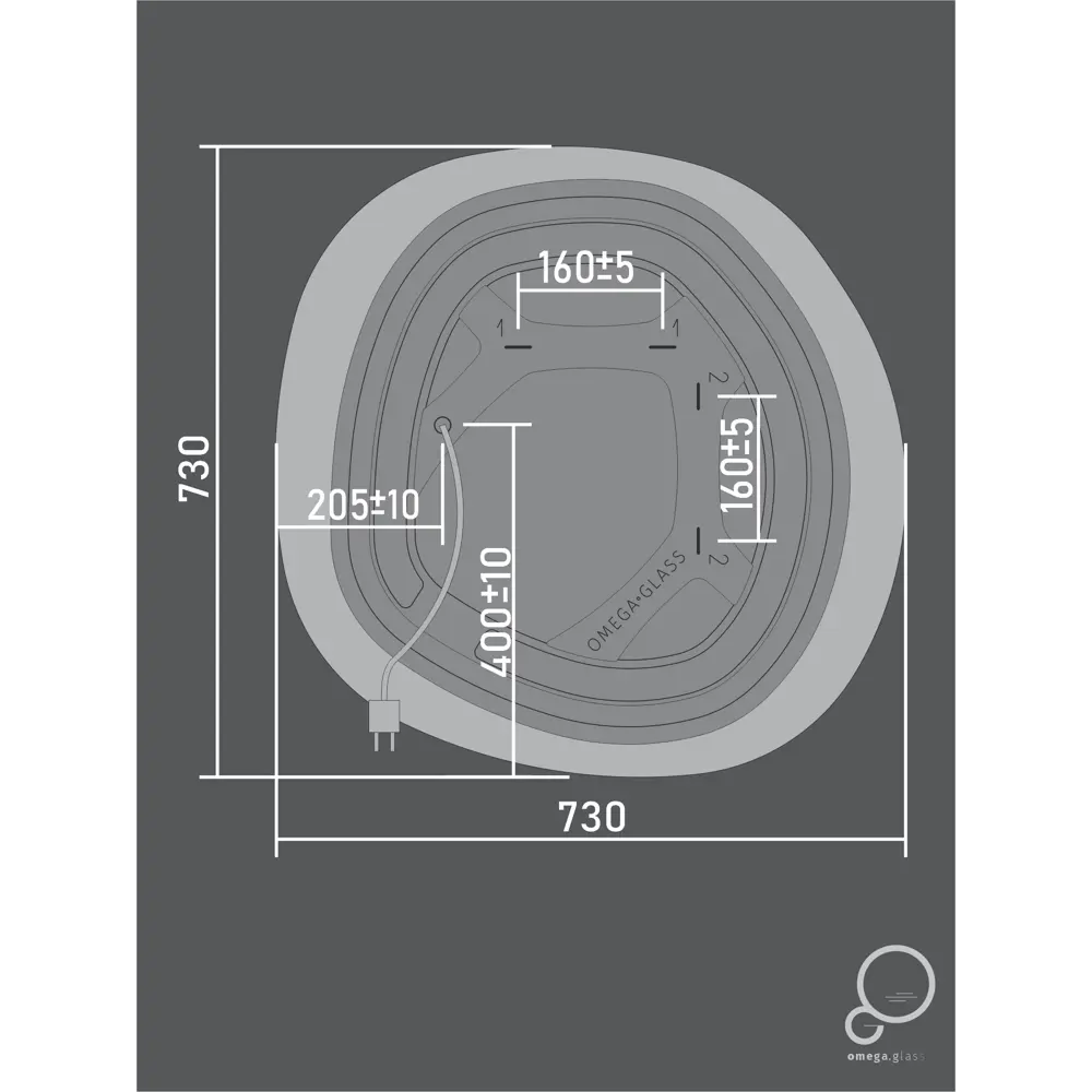 Зеркало OMEGA GLASS Порто с подсветкой для ванной 73×73 см 88016398 STLM-0076566 - Вид №10