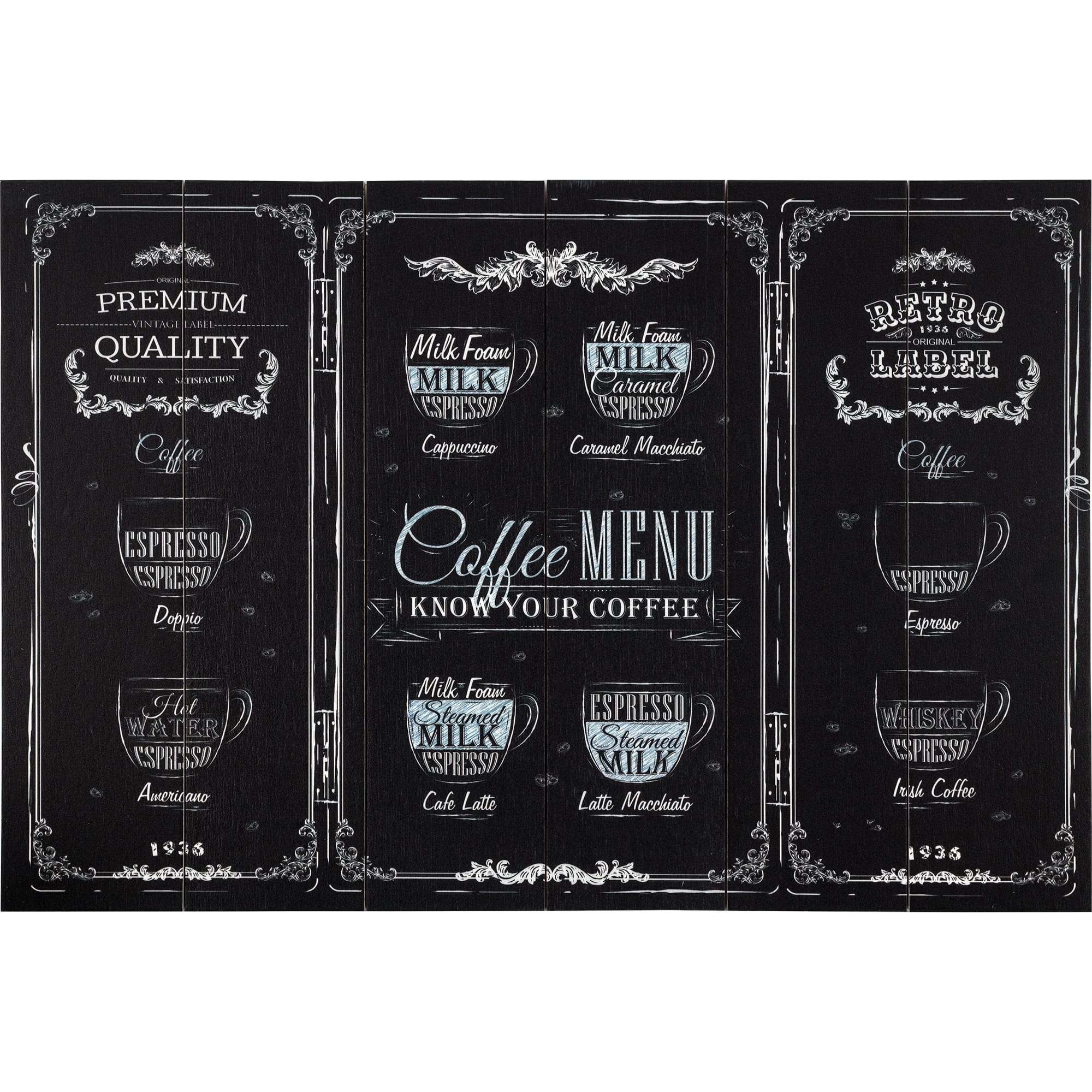 82441725 Картина на досках «Кофейное меню» 40x60 см Santreyd 