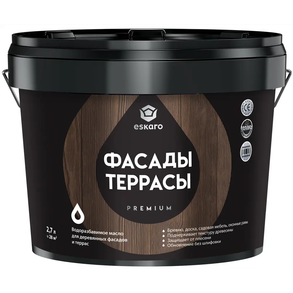 Масло для дерева Eskaro Wood Facade Oil прозрачное 2.7 л 89385183 Santreyd STLM-1458192