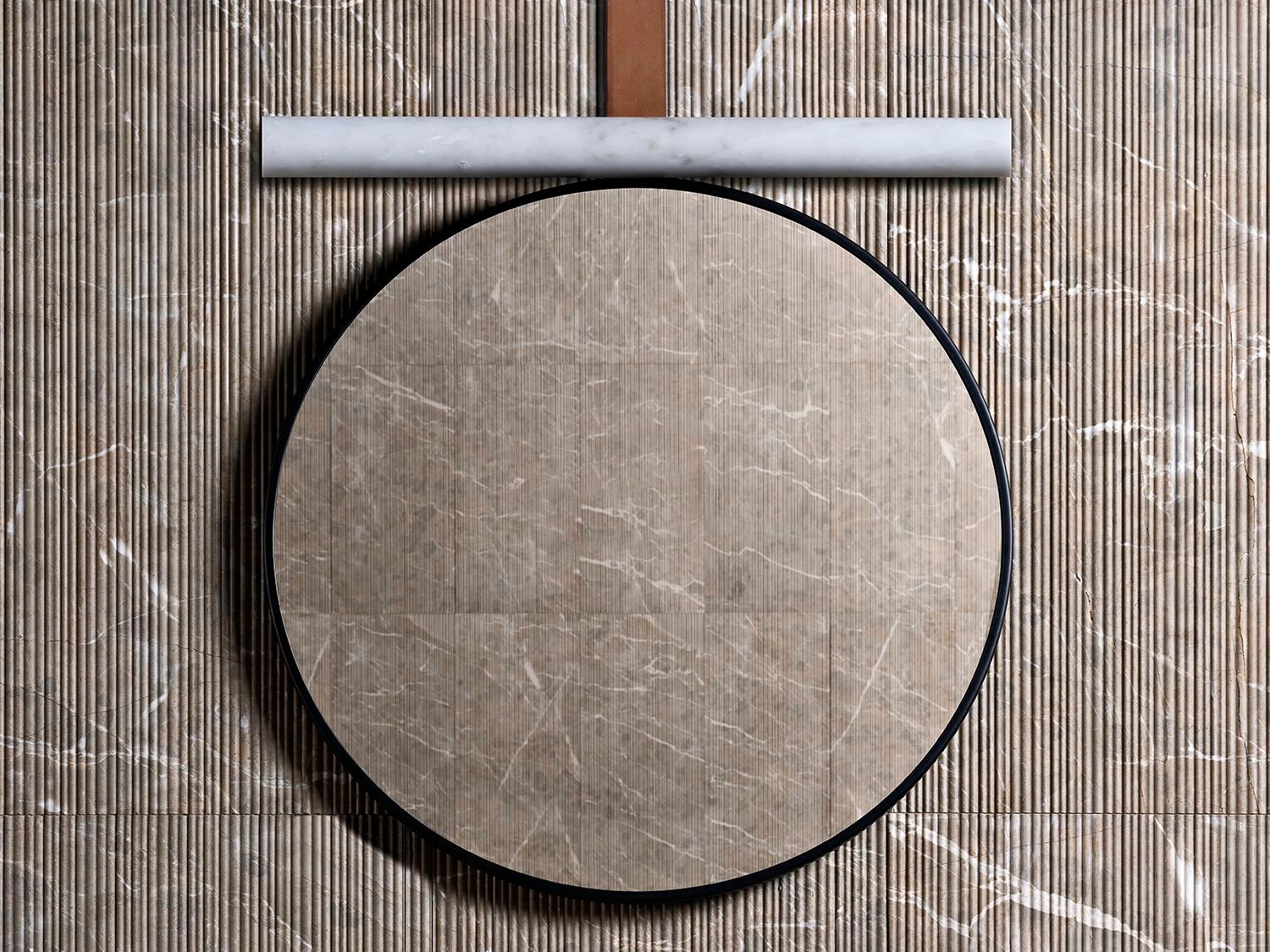 Настенное круглое зеркало с рамкой LUCE DI CARRARA Tube ARCH-00150878