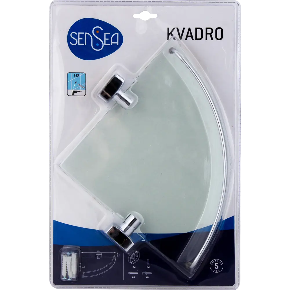 Полка для ванной комнаты Sensea «Kvadro» цвет хром 18706811 STLM-2145809 - Вид №4