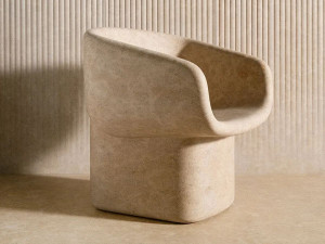 Мраморное вращающееся кресло с подлокотниками