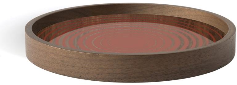 Ethnicraft Круглый поднос из дерева и стекла Linear flow 20928 - Вид №1