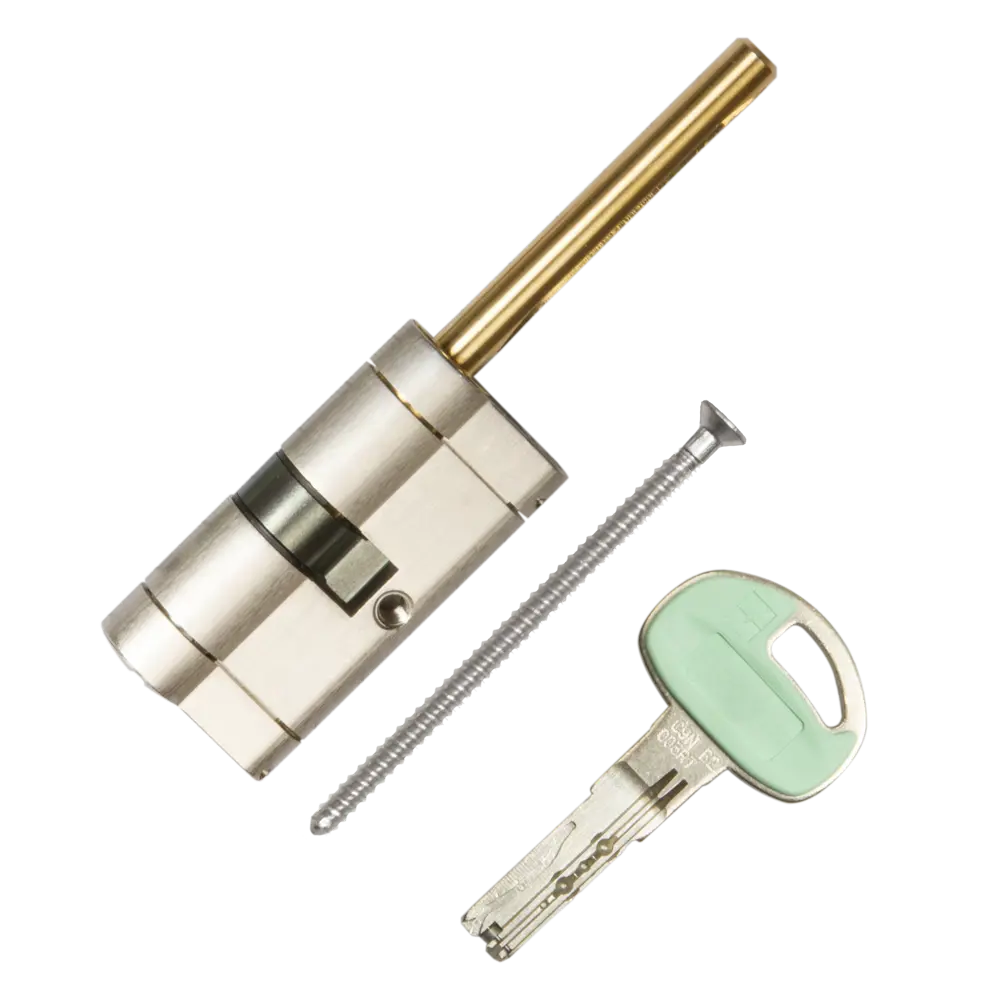 Цилиндр Mottura Champions 48 C48P513101C5, 46x10x26 мм, ключ/шток, цвет матовый никель, без вертушки 82393159 STLM-2063370 - Вид №1
