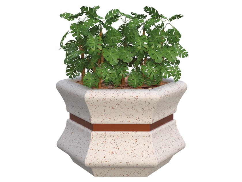 Бетонная шестиугольная плантатор Lazzari SWAMI ARCH-00076450