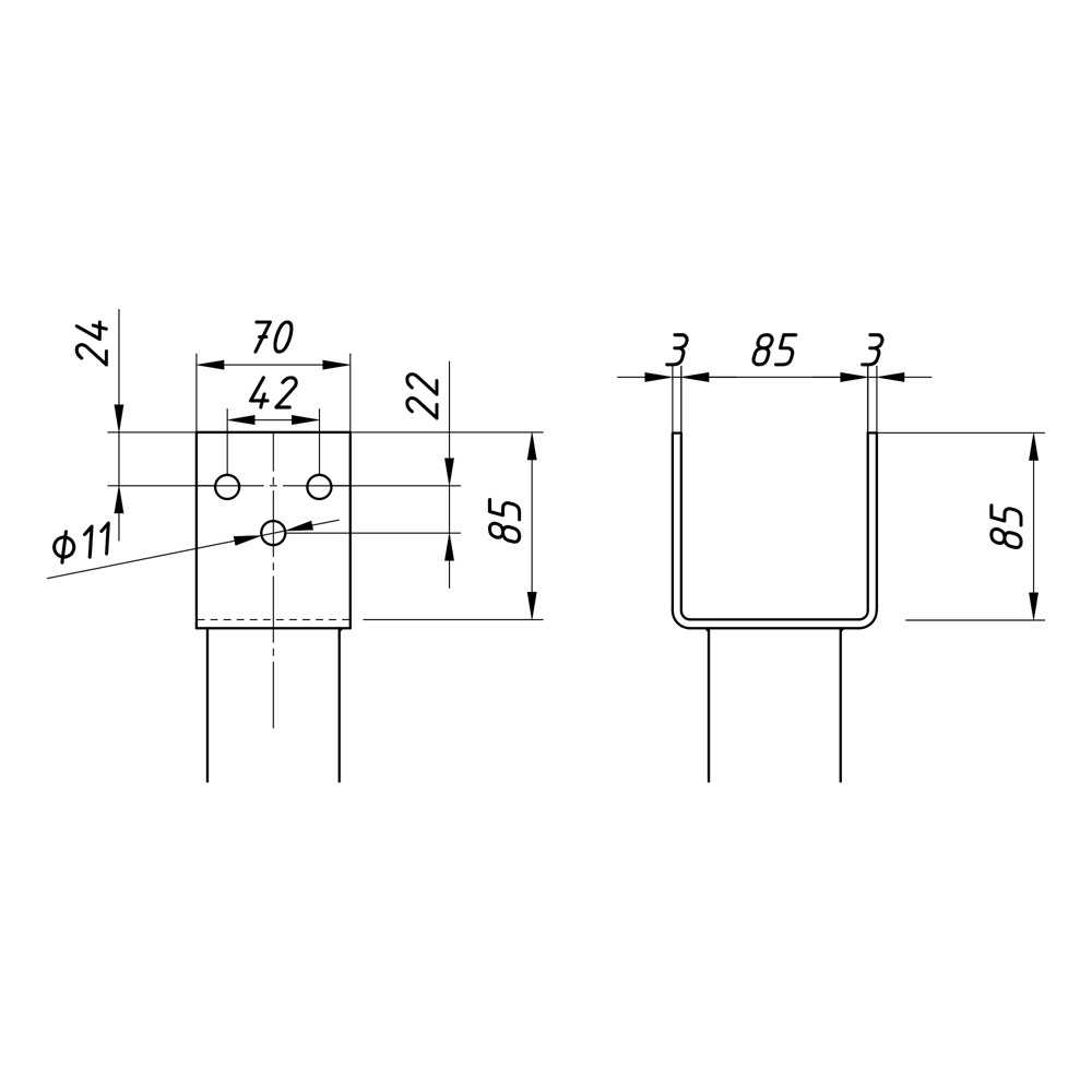 Оголовок-проушина BAU UT 85x48x150 мм 82262725 STLM-2115235  - Вид №3