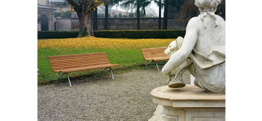 Алюминиевая и деревянная скамья со спинкой Alias Tech Wood ARCH-00044559 - Вид №2