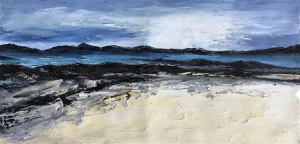 Картина на холсте 140х70 см "Скалы у моря" EVENHOME КАРТИНЫ МАСЛОМ 129982 Бежевый;голубой;разноцветный