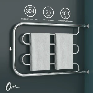 91234764 Полотенцесушитель водяной е-образный Onix Country direct right 80x50 см 3/4" нержавеющая сталь цвет хром STLM-1429692