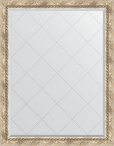 BY 4349 Зеркало с гравировкой в багетной раме - прованс с плетением 70 mm EVOFORM Exclusive-G