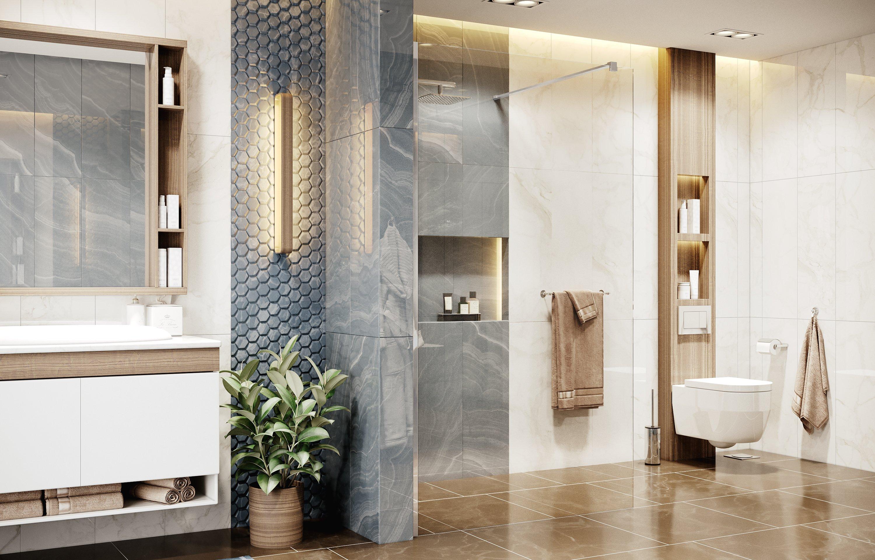 Душевая перегородка Ambassador Waik-in 15031101 (900x2000), 1 место Walk-in - Вид №3