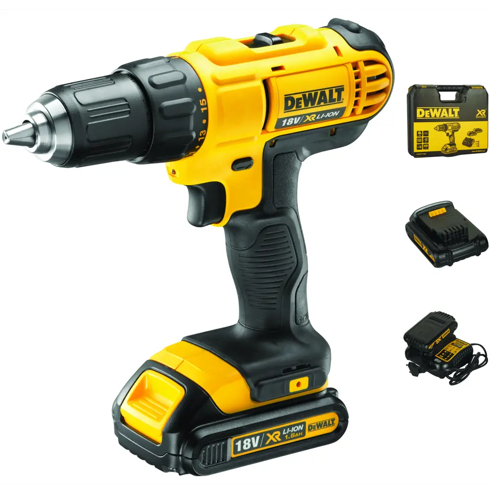 Дрель-шуруповерт аккумуляторная DeWalt DCD771S2, 18 В Li-ion 2х1.5 Ач 18218454 STLM-2066953 