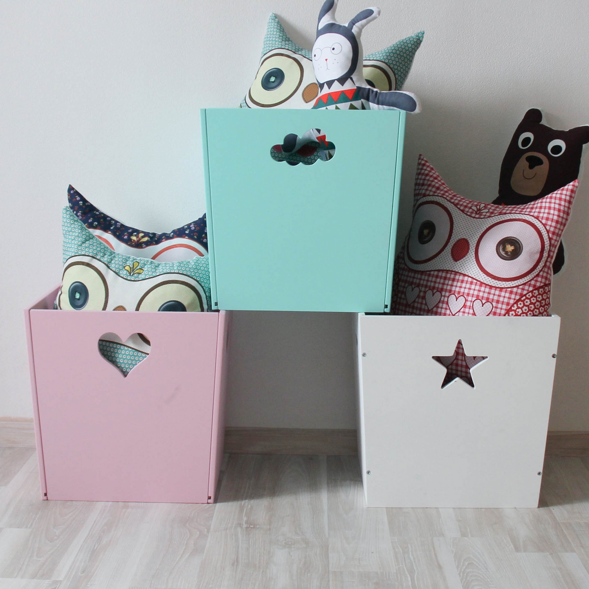 Деревянный ящик для игрушек розовый с сердечком VAMVIGVAM  282053 Розовый Santreyd  - Вид №3