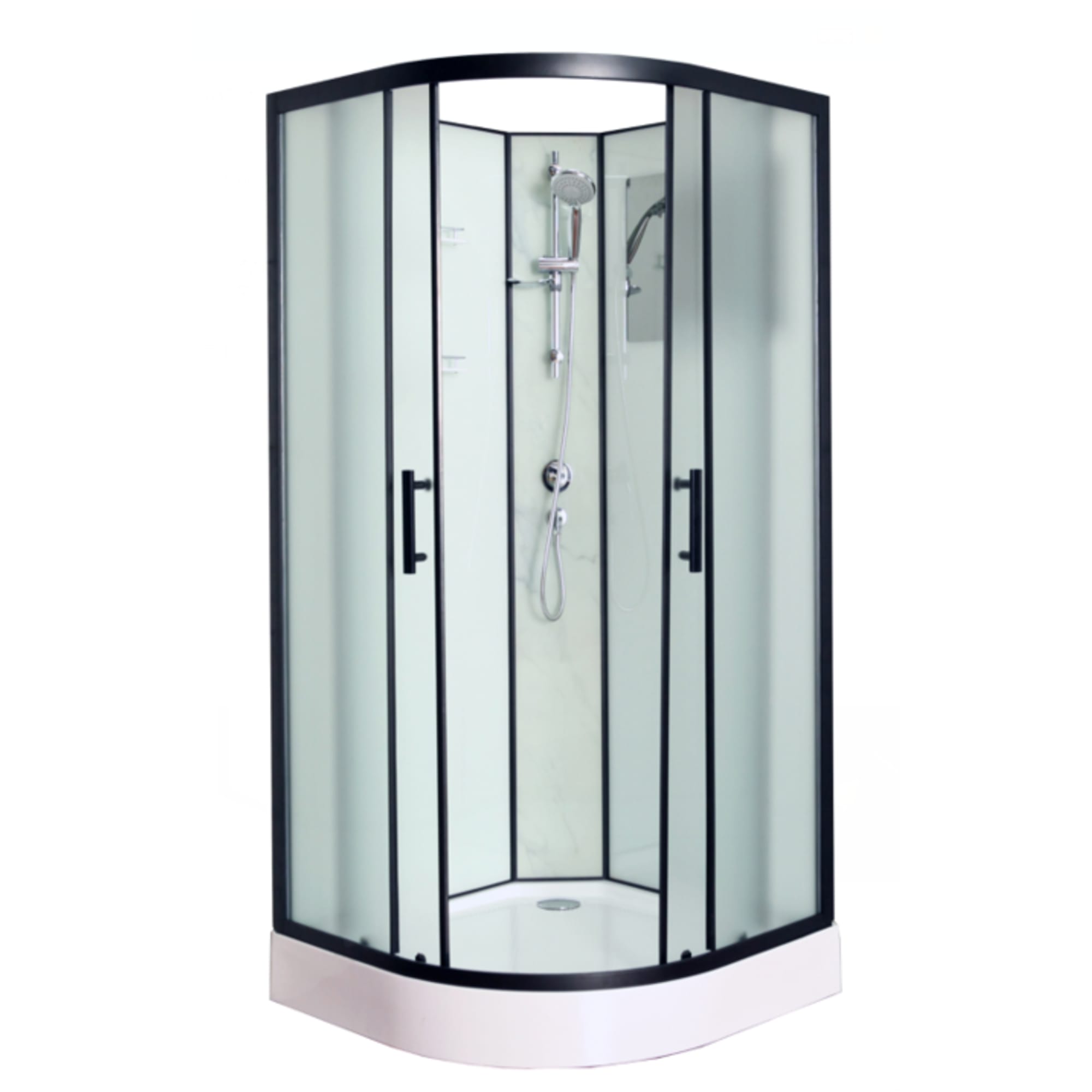 82493797 Душевая кабина Marble White 100x100 см низкий поддон Santreyd 