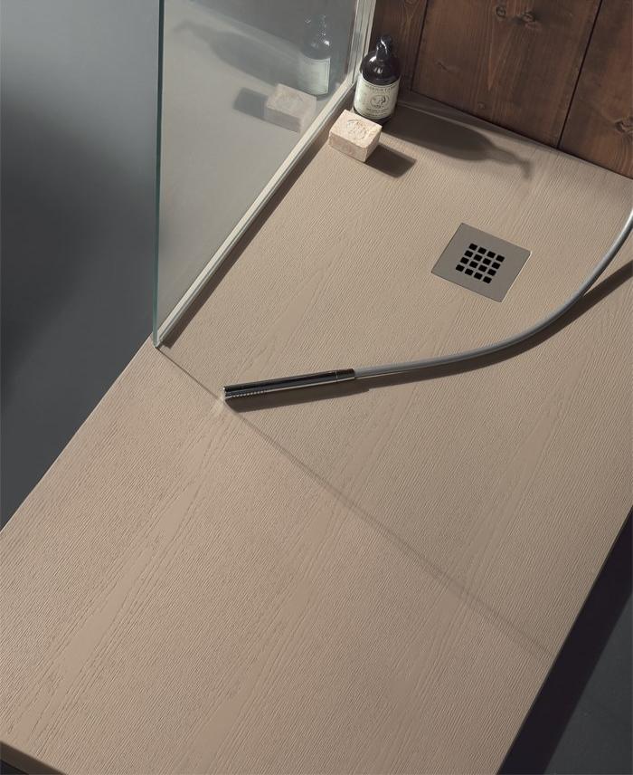 TAMANACO Прямоугольный душевой поддон из мраморной смолы с имитацией дерева sun-id-1380389 - Вид №3