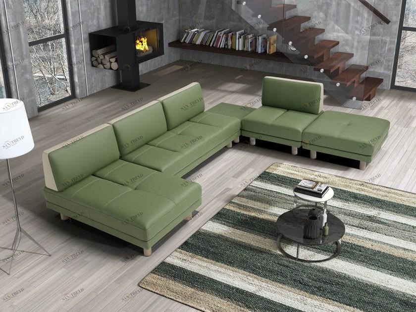 Egoitaliano Модульный кожаный диван sun-id-1384421