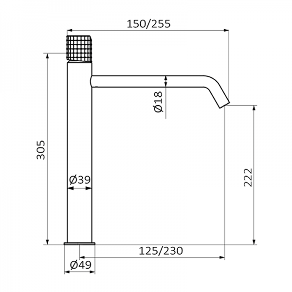 75511753 PREMIUM Inox XXL Умывальник Смеситель Нержавеющая сталь GRB MIXERS Aura - Вид №1