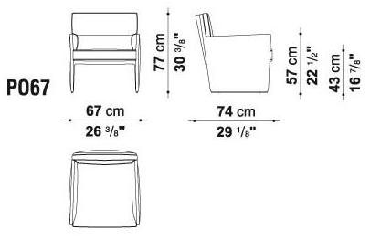 B&B Italia Project Кресло из ткани с подлокотниками Posa sun-id-1369747 - Вид №7